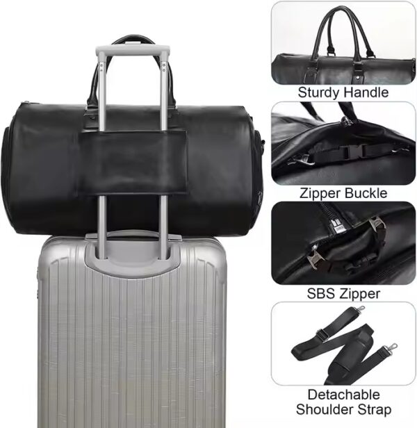 2 in 1 leather travel bag / hanging suitcase