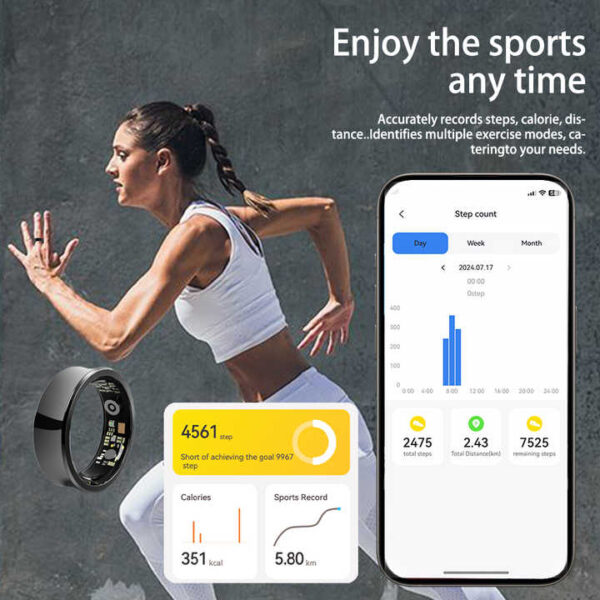 Smart titanium ring Health and fitness tracker - Image 5