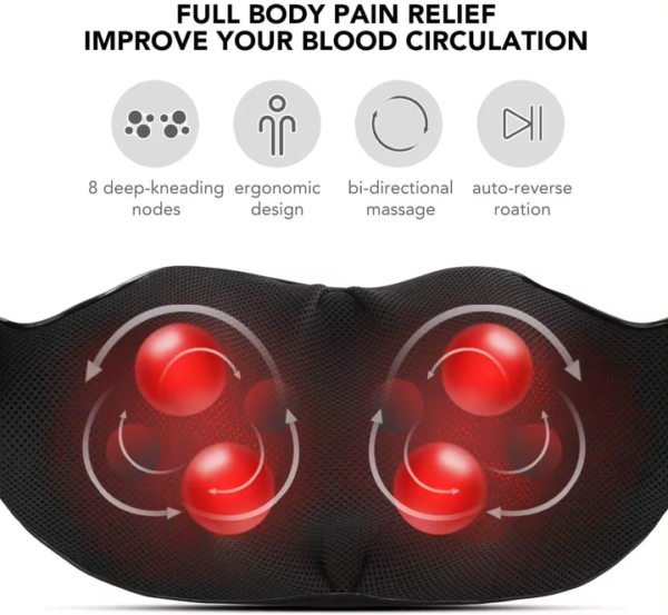 Shiatsu deep tissue massager with heat option - Image 5